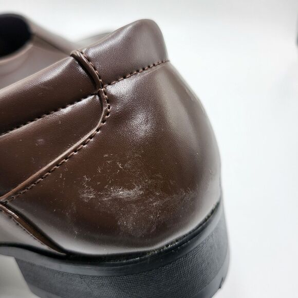 EDITION FORVER LINK mens 9 Ryan brown aalmond toe slip on dress shoes - Picture 5 of 7